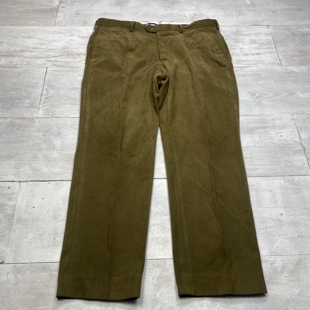 Proper Cloth Pants Mens 38x28 Olive Green Stretch Heavy Cotton Twill Trousers